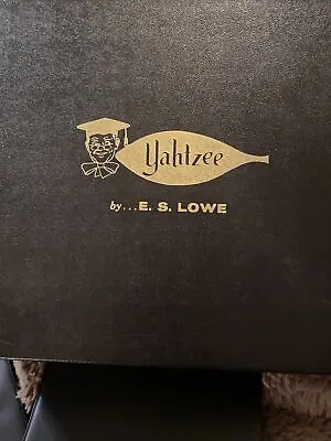 Vintage Yahtzee  Deluxe E. S. Lowe 1961 Game With Black Box Rare W/Gold Foils • $34.99