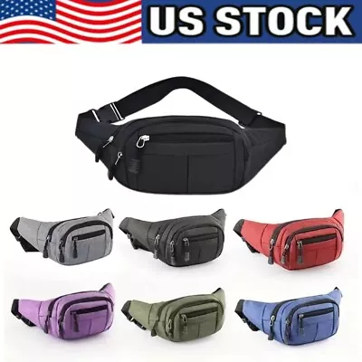 Men Women Fanny Pack Belt Waist Bag Cross Body Sling Shoulder Travel Sport Pouch • $6.69