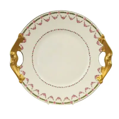 Antique Limoges Bernardaud Et Cie Serving Plate Gilt Floral Swags D&Co 14022 #2 • £60