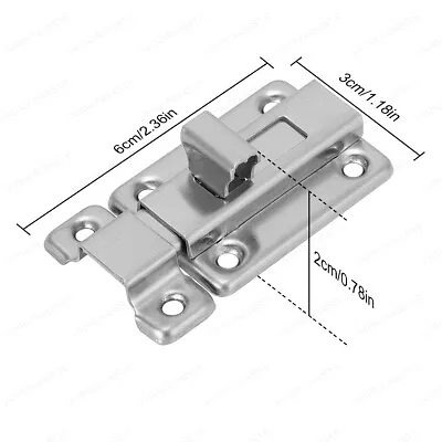 Stainless Steel 2PCS Latch Silver Sliding Doors Lock Keyless Door Bolt For Doors • $5.74