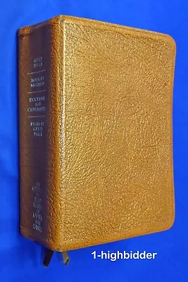 LDS BROWN LEATHER Quad Scriptures 5x7” Bible Book Of Mormon Tabbed Ribbon Marker • $24.99