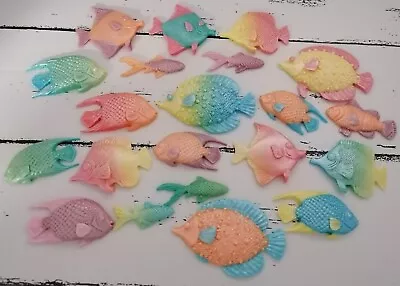 Fish  Edible Mermaid Birthday Cupcake Cake Toppers Decorations • £9.50