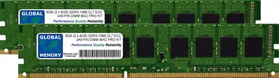 8GB 2x4GB DDR3 1066MHz PC3-8500 240-PIN ECC MAC PRO (2009-MID 2010-MID 2012) RAM • £60