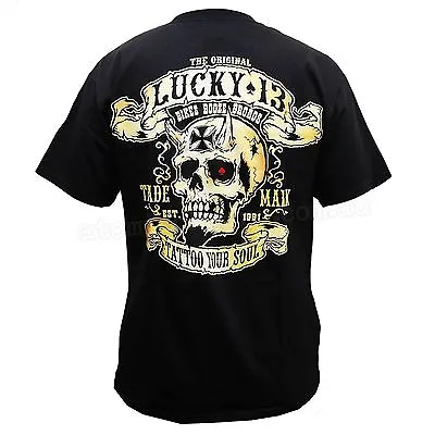 Lucky 13 Bikes Booze Broads Skull Devil Tattoo Biker Punk Tattoo T Shirt S-4xl • $26.99