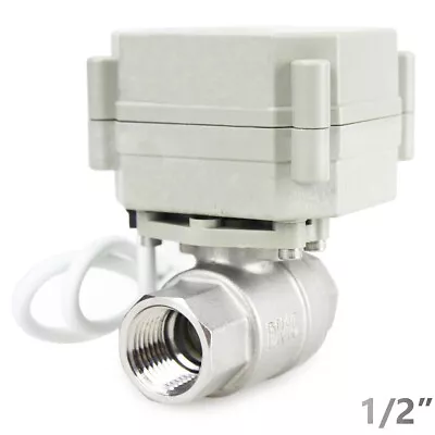 Stainless 1/2  12V To 24 VA/DC CR3-03 Power On/Off Motorized Electric Ball Valve • $54.99