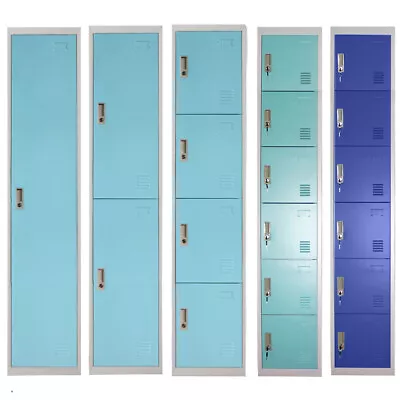 Work Locker 123456 Door Home Office Lockable Cabinet Metal Storage Cupboard • £89.99