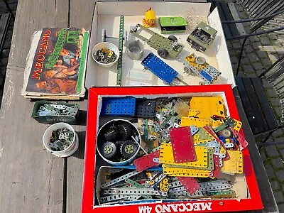 Vintage 1970s Meccano Job Lot Set 4M With Motor + Army Set + Extra Pieces • £19