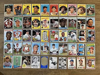 1950's & 60's Topps Vintage Baseball 50 Card Lot Rookie RC Stars HOF EX VG-EX • $21.50