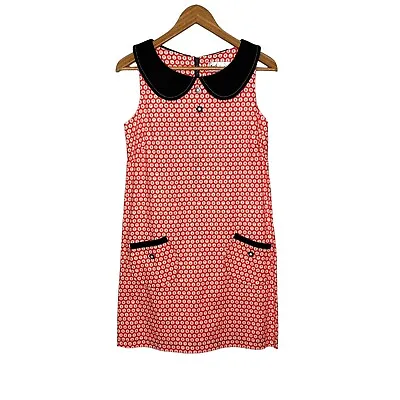 Beebop & Wally Womens Dress Size XS Numerical Retro Vintage Peter Pan Collar Red • $55.24