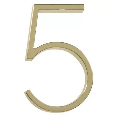 Hillman Modern 5  Floating Or Flush Mount House Address Numbers Polished Brass • $6.49