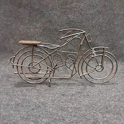 Vintage BICYCLE Wood Metal Sculpture Decor Art Freestanding 12 X 6 Figure • $14