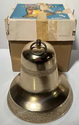 Vintage Japan Musical Christmas Bell Gold Pull String Plays Jingle Bells W/Box • $39.95