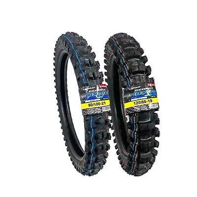 Dunlop MX34 120/80-19 80/100-21 Front Rear Tire Set Dirt Bike MX 34 Motorcycle • $248.99