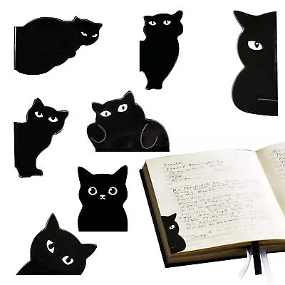 7PCS Black Cat Magnetic Bookmarks Magnet Book Page Marks Clip Set For Reading • $8.63