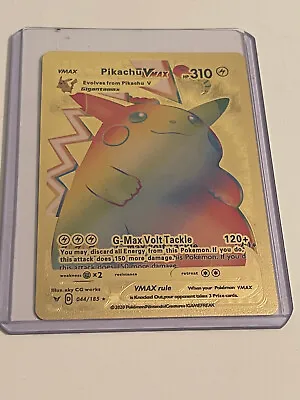 $4.99 • Buy Vivid Voltage Rainbow Pikachu VMAX 044/185 Gold Foil Pokemon Card - Pack Fresh