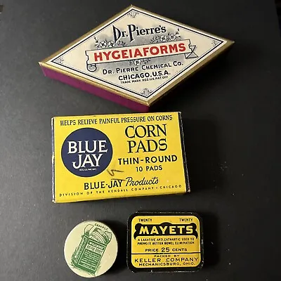 Vintage Medicine Tins And Boxes.  VG Condition.  4 Items. • $6