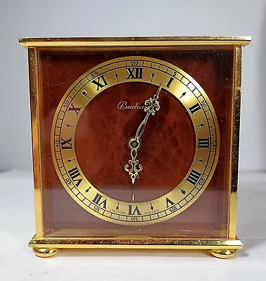 RARE VINTAGE Imhof Bucherer Brass 8-Day Memovox Alarm Clock Swiss Made • $89.99