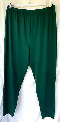 VTG 80s..ROAMAN'S..HUNTER GREEN..PULL-ON..STRETCH..PANTS..NEW..USA..2X • $29.99