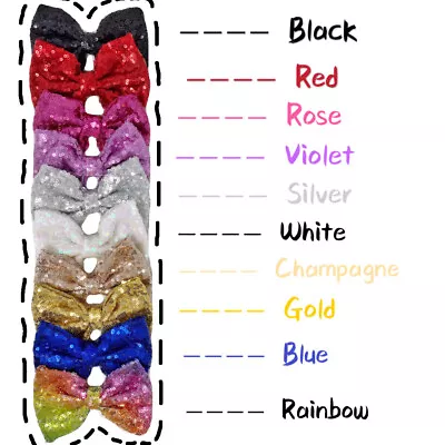 12pcs Bow Sequin Baby Solid Ribbon Big Hair Infant Newborn Girl (Ribbon Only) • $15.99