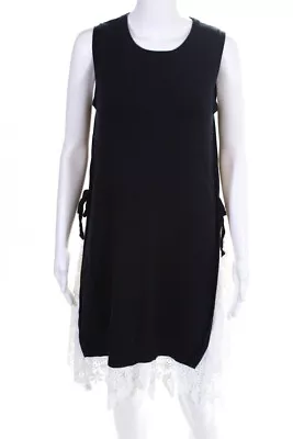 French Connection Womens Sleeveless Side Tie Lace Insert Dress Navy Blue Size 4 • $2.99