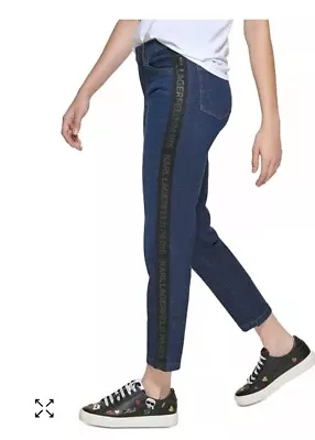 KARL LAGERFELD Blue Jeans Women's  Straight-Leg Mid-rise Size 2  NEW • $49.90