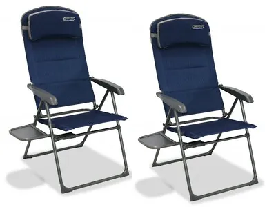 Quest Ragley Pro Recline Folding Caravan / Camping Chair & Side Table X2 (PAIR) • £109.99