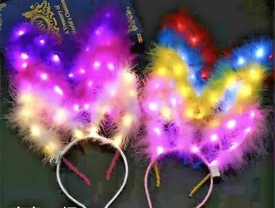 Flashing LED Easter Bunny Ear Headband Light Up Rabbit Ears Party Glow Headband • $8.98