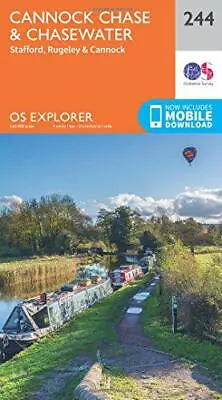 OS Explorer Map (244) Cannock Chase By Ordnance Survey NEW Book FREE & FAST De • £11.26