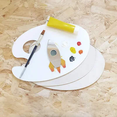 Artist Painting Palette Oval Blank Craft Paint Board With Hole 30cm Wood Acrylic • £4.99