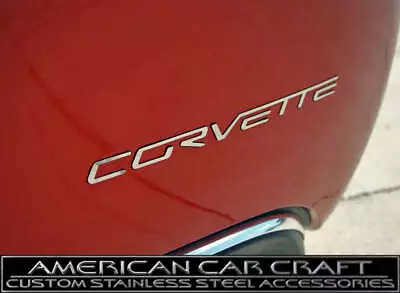 2005-2013 C6 Polished Stainless Rear Bumper  CORVETTE  Emblems - Fills In Logo • $61.53