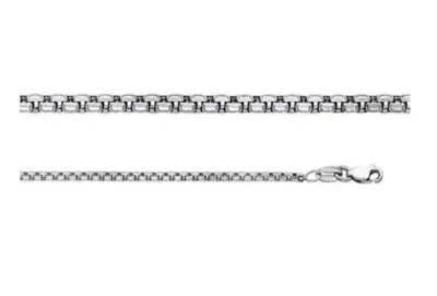 14k White Gold Round Square Box Chain Necklace Solid Italy 1.8mm Lobster 20” • $210