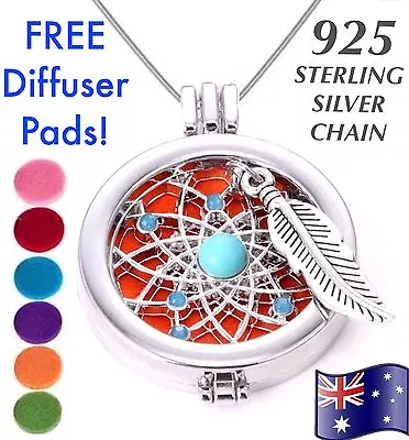 Dreamcatcher Aromatherapy Essential Oil Diffuser 925 Sterling Silver Necklace  • $3.70