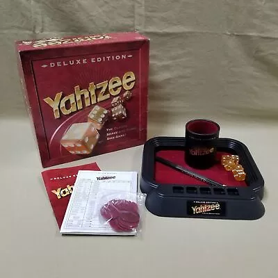 1997 Milton Bradley Deluxe Edition YAHTZEE Dice Game Original Gold Dice Complete • $28