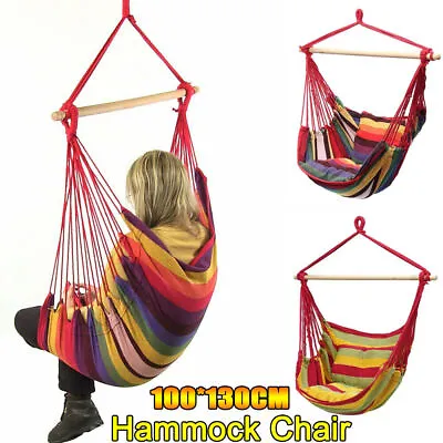 Garden Rope Hanging Chair Swing Hammock Outdoor Porch Patio Yard Seat 2024 • £21.99