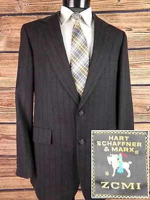 Vintage Hart Schaffner Marx Blazer Mens 40R Sport Coat Jacket 2 Button Flannel • $31.99