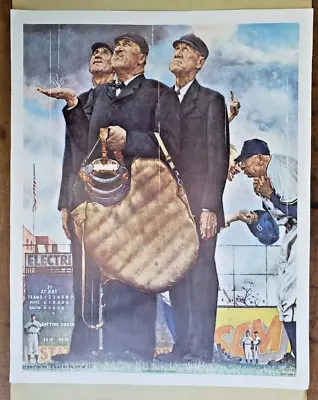 Norman Rockwell 1974 Vintage  Bottom Of The Sixth  Baseball Art Poster 12x15  • $12.95