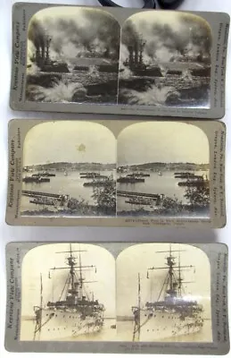 Vintage 1918 Keystone View Stereoview Cards - British / French Battleships (3) • $11.97