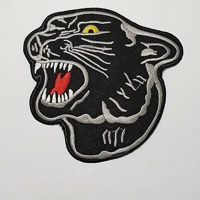 Big Black Panther Head Embroidered Iron / Sew On Patch Shirt Jacket Large Badge • £2.89