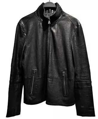 John Varvatos $2998 Medium Ltd 16/60 RARE Lambskin Biker Black Leather Jacket • $2299