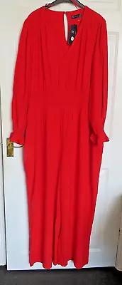 BNWT M&S Collection Size 22 Red Wide Leg Floaty Jumpsuit • £9.99