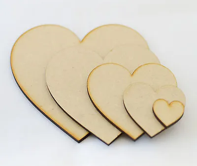 Wooden MDF Heart Shapes 3mm MDF Craft Laser Tags Family Tree Decoration  • £45.99