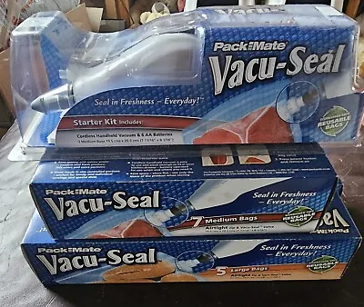 Brand New Sealed Pack Mate Vacu-Seal Cordless Handheld Vacuum Tool Starter Kit • £12.50