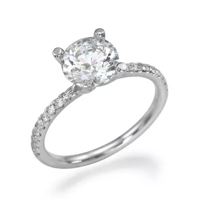 3 Carat Shiny Round Cut Diamond Engagement Ring F SI1-SI2 18K White Gold • $1