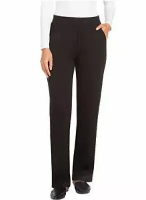 Matty M Ladies Pleated Pull On Office Pant Espresso W/ Pockets (RN: 93608) - XS • $18.99