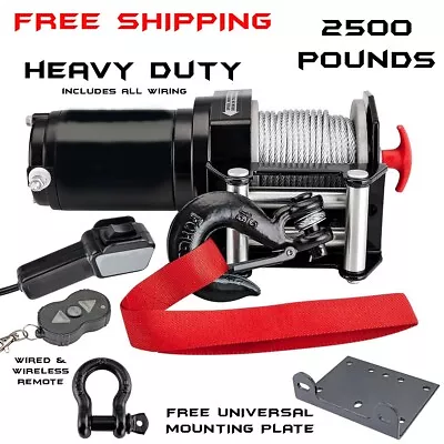 $189.99 • Buy 2500LB Pound WINCH KIT ATV QUAD POLARIS SPORTSMAN 400 500 550 570 800 850 HO