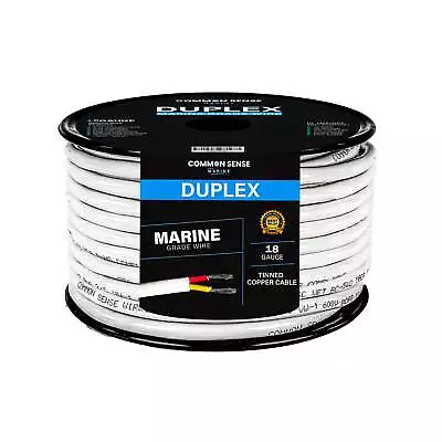 18/2 Duplex Round Marine Wire - Red/Yellow - 50 Feet -  UL 1426 - USA • $23.65