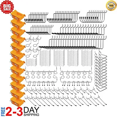 260 PCS Peg Board Kit Assortment Accessories Tool Metal Hook Pegboard Organizer • $36.99