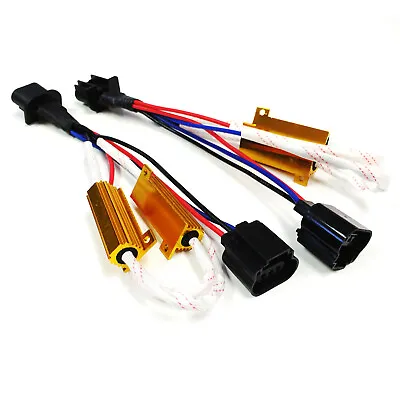 LED Resistor Kit H13 Relay Harness Adapter Anti Flicker Error Decoder Canceller • $14.98