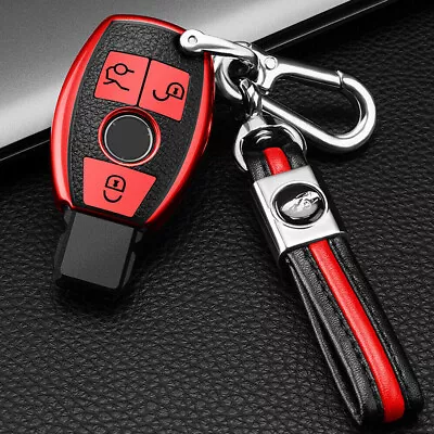 Key Fob Remote 3 Button Cover Shell Leather TPU Case For Mercedes Benz  Class • $11.29