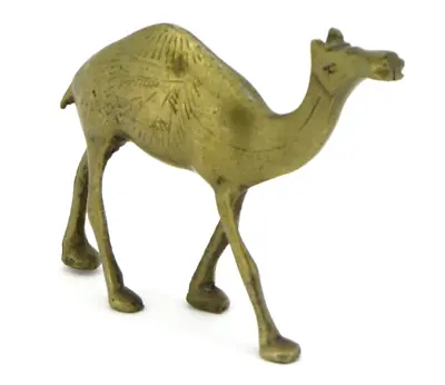 $5.95 • Buy Vintage Brass Camel Figurine - Etched And Natural Patina
